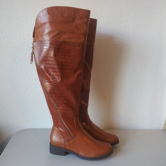 Journee collection women's size 9 brown over the knee boots - Picture 1 of 13